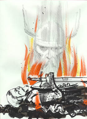 Beowulf on Funeral Pyre